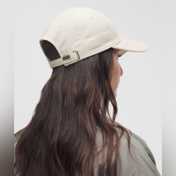 🆕 LULULEMON Structured Ball Cap Script NWT Light Ivory/Olive Brown - Picture 2 of 15